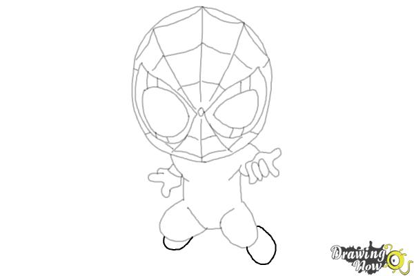 How to Draw Spider-Man: No Way Home - Step 13 How to Draw Spider-Man: No Way Home - Step 13
