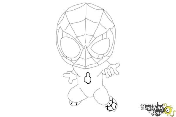 How to Draw Spider-Man: No Way Home - Step 14 How to Draw Spider-Man: No Way Home - Step 14