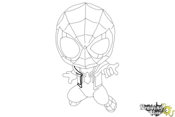 How to Draw Spider-Man: No Way Home - Step 17 How to Draw Spider-Man: No Way Home - Step 17