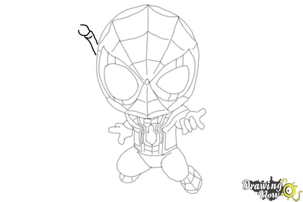 How to Draw Spider-Man: No Way Home - Step 19 How to Draw Spider-Man: No Way Home - Step 19