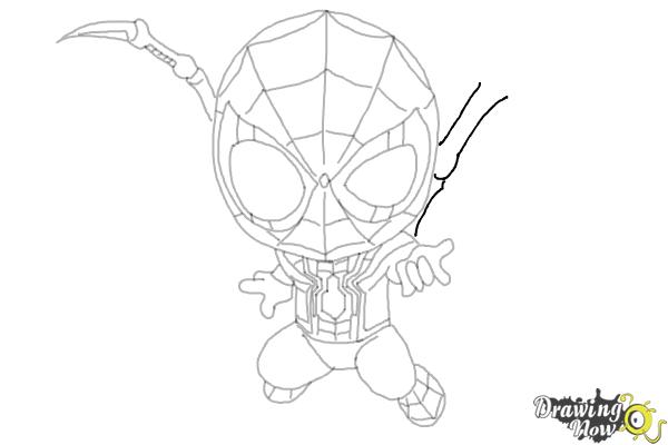 How to Draw Spider-Man: No Way Home - Step 21 How to Draw Spider-Man: No Way Home - Step 21