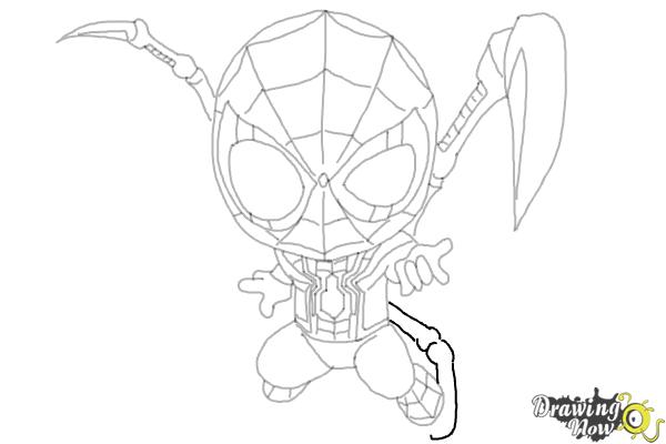 How to Draw Spider-Man: No Way Home - Step 24 How to Draw Spider-Man: No Way Home - Step 24