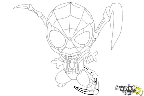 How to Draw Spider-Man: No Way Home - Step 25 How to Draw Spider-Man: No Way Home - Step 25