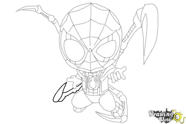 How to Draw Spider-Man: No Way Home - Step 26 How to Draw Spider-Man: No Way Home - Step 26