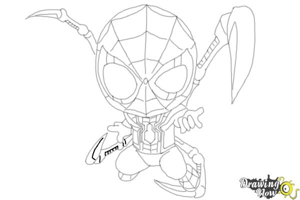 How to Draw Spider-Man: No Way Home - Step 27 How to Draw Spider-Man: No Way Home - Step 27