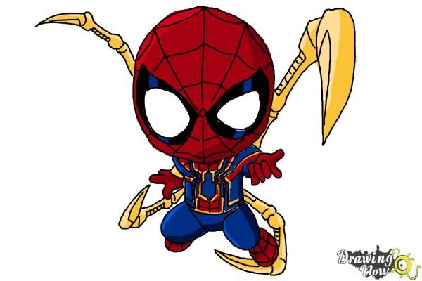 How to Draw Spider-Man: No Way Home - Step 28 How to Draw Spider-Man: No Way Home - Step 28