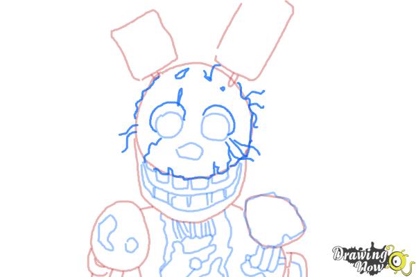 How to Draw Springtrap from Five Nights at Freddy's 3 - Step 8