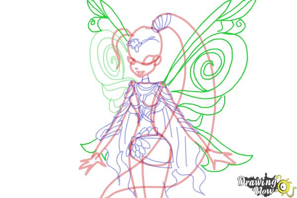 How to Draw Stella, Fairy Of The Shining Sun from Winx - Step 10 How to Draw Stella, Fairy Of The Shining Sun from Winx - Step 10