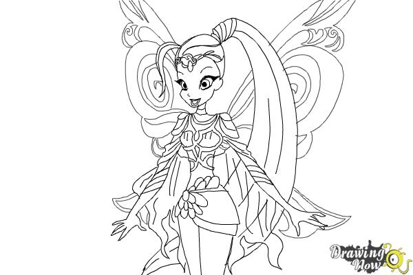 How to Draw Stella, Fairy Of The Shining Sun from Winx - Step 11 How to Draw Stella, Fairy Of The Shining Sun from Winx - Step 11