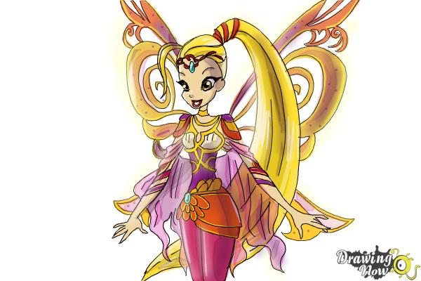 How to Draw Stella, Fairy Of The Shining Sun from Winx - Step 12 How to Draw Stella, Fairy Of The Shining Sun from Winx - Step 12
