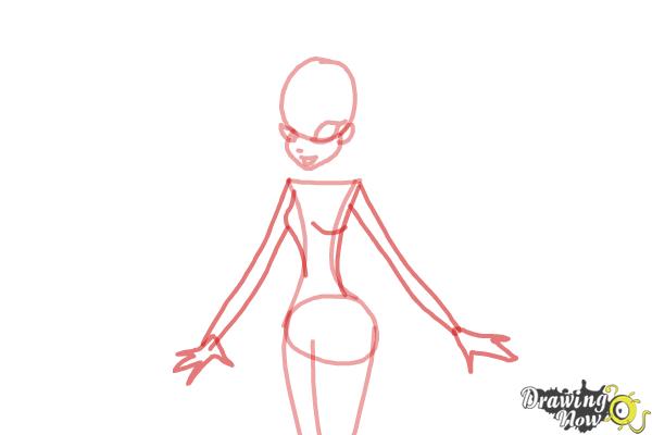 How to Draw Stella, Fairy Of The Shining Sun from Winx - Step 4 How to Draw Stella, Fairy Of The Shining Sun from Winx - Step 4