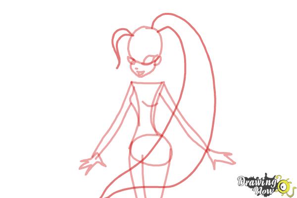 How to Draw Stella, Fairy Of The Shining Sun from Winx - Step 5 How to Draw Stella, Fairy Of The Shining Sun from Winx - Step 5