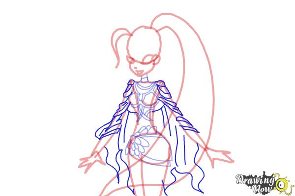 How to Draw Stella, Fairy Of The Shining Sun from Winx - Step 8 How to Draw Stella, Fairy Of The Shining Sun from Winx - Step 8