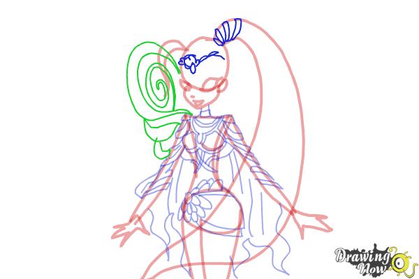 How to Draw Stella, Fairy Of The Shining Sun from Winx - Step 9 How to Draw Stella, Fairy Of The Shining Sun from Winx - Step 9