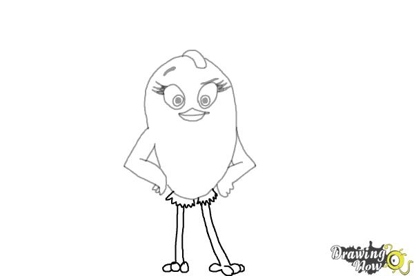 How to Draw Stella from The Angry Birds Movie - Step 7 How to Draw Stella from The Angry Birds Movie - Step 7