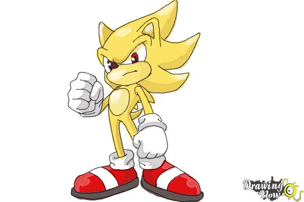 How to Draw Super Sonic - Step 12 How to Draw Super Sonic - Step 12