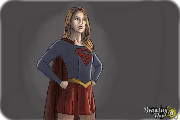 How to Draw Supergirl 2015 - Step 11