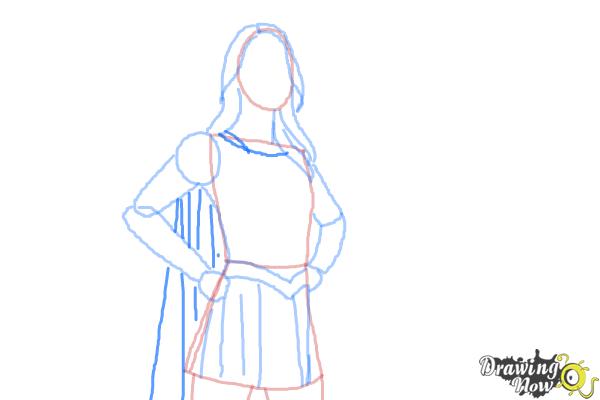 How to Draw Supergirl 2015 - Step 7