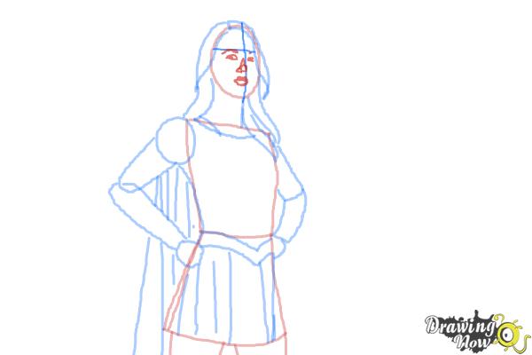 How to Draw Supergirl 2015 - Step 8