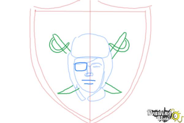 How to Draw The Oakland Raiders, Nfl Team Logo - Step 6 How to Draw The Oakland Raiders, Nfl Team Logo - Step 6