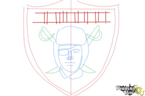 How to Draw The Oakland Raiders, Nfl Team Logo - Step 7 How to Draw The Oakland Raiders, Nfl Team Logo - Step 7