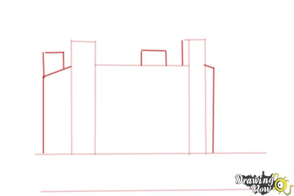 How to Draw The Tower Of London - Step 3 How to Draw The Tower Of London - Step 3