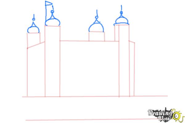 How to Draw The Tower Of London - Step 4 How to Draw The Tower Of London - Step 4