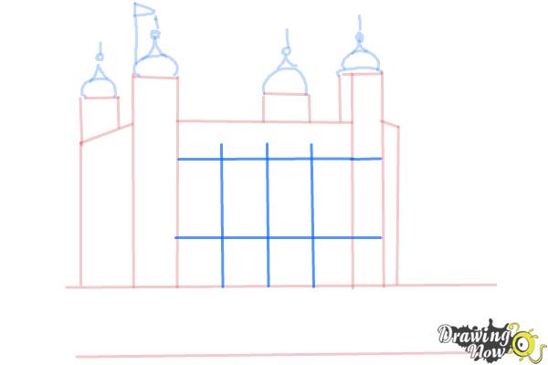 How to Draw The Tower Of London - Step 5 How to Draw The Tower Of London - Step 5