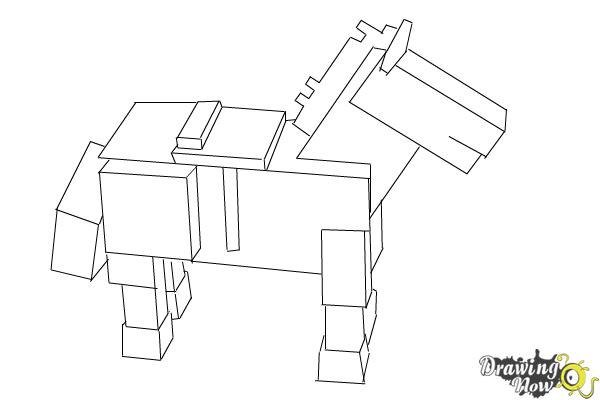 How to Draw The Undead Horse from Minecraft - Step 10 How to Draw The Undead Horse from Minecraft - Step 10