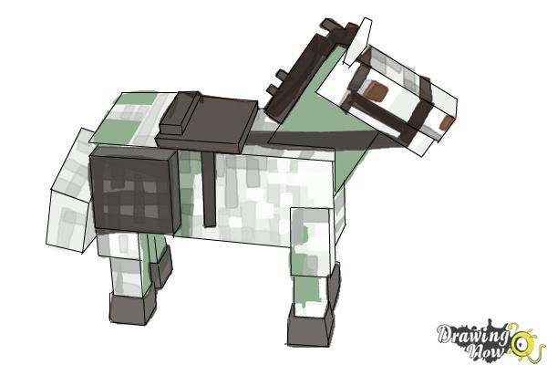 How to Draw The Undead Horse from Minecraft - Step 11 How to Draw The Undead Horse from Minecraft - Step 11