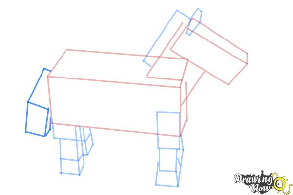 How to Draw The Undead Horse from Minecraft - Step 8 How to Draw The Undead Horse from Minecraft - Step 8