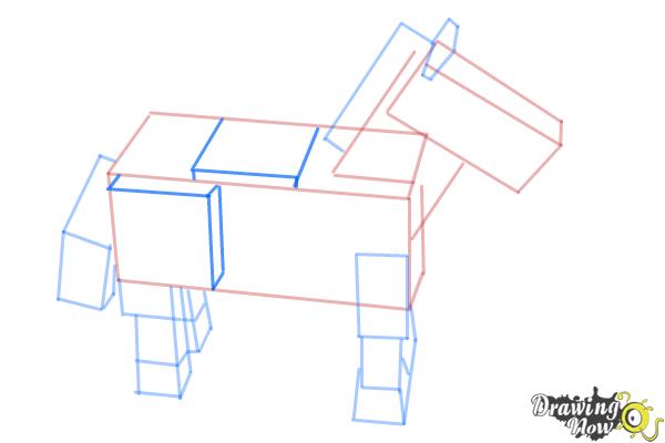 How to Draw The Undead Horse from Minecraft - Step 9 How to Draw The Undead Horse from Minecraft - Step 9