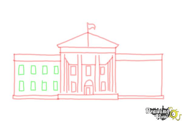 How to Draw The White House - Step 7