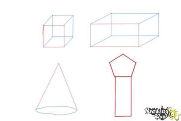 How to Draw Three Dimensional Shapes - Step 6