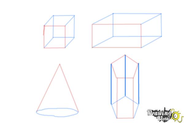 How to Draw Three Dimensional Shapes - Step 8
