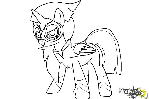 How to Draw Twilight Sparkle, Masked Matter-Horn from Power Ponies - Step 9 How to Draw Twilight Sparkle, Masked Matter-Horn from Power Ponies - Step 9