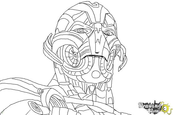 How to Draw Ultron from Avengers: Age Of Ultron - Step 10 How to Draw Ultron from Avengers: Age Of Ultron - Step 10