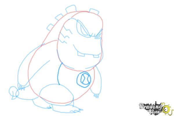 How to Draw Upchuck from Ben 10 Omniverse - Step 8 How to Draw Upchuck from Ben 10 Omniverse - Step 8