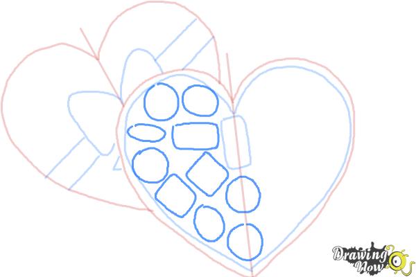 How to Draw Valentine Chocolates - Step 5 How to Draw Valentine Chocolates - Step 5