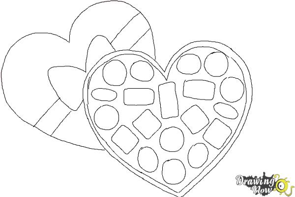 How to Draw Valentine Chocolates - Step 7 How to Draw Valentine Chocolates - Step 7