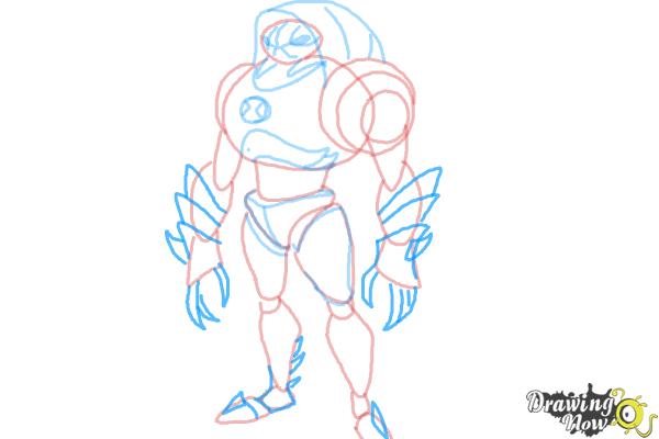 How to Draw Waterhazard from Ben 10 Omniverse - Step 8 How to Draw Waterhazard from Ben 10 Omniverse - Step 8
