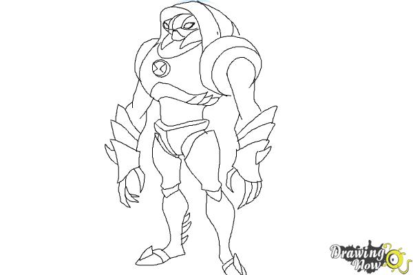 How to Draw Waterhazard from Ben 10 Omniverse - Step 9 How to Draw Waterhazard from Ben 10 Omniverse - Step 9