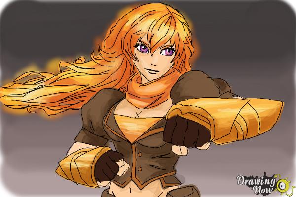 How to Draw Yang Xiao Long from Rwby - Step 10 How to Draw Yang Xiao Long from Rwby - Step 10