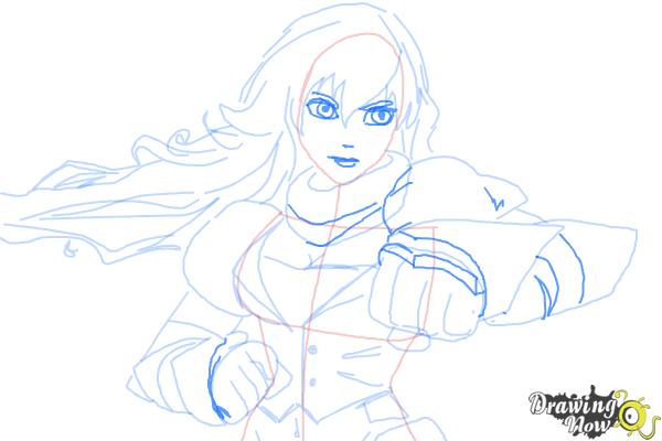 How to Draw Yang Xiao Long from Rwby - Step 8 How to Draw Yang Xiao Long from Rwby - Step 8