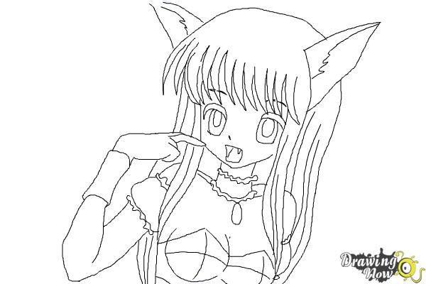 How to Draw Zakuro Fujiwara from Tokyo Mew Mew - Step 10 How to Draw Zakuro Fujiwara from Tokyo Mew Mew - Step 10