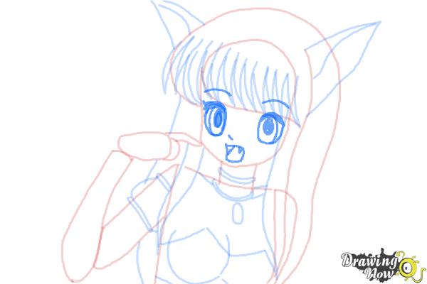 How to Draw Zakuro Fujiwara from Tokyo Mew Mew - Step 8 How to Draw Zakuro Fujiwara from Tokyo Mew Mew - Step 8