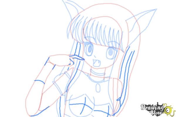 How to Draw Zakuro Fujiwara from Tokyo Mew Mew - Step 9 How to Draw Zakuro Fujiwara from Tokyo Mew Mew - Step 9